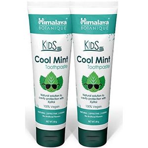 Himalaya Botanique Kids Toothpaste, Cool Mint Flavour to Reduce Plaque and Keep Kids Brushing Longer, 80 g (2 PACK)