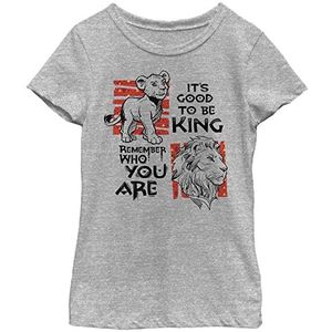 Little, Big Disney Lion King Simba Text Girls T-shirt met korte mouwen, Athletic Heather, maat L, Athletic Heather, L, Atletische heide, L