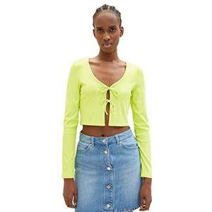 TOM TAILOR Denim Dames T-shirt met lange mouwen 1035373, 24702 - Neon Lime, S