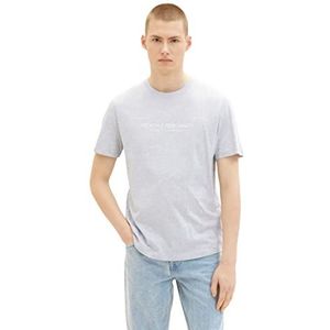 TOM TAILOR Denim Uomini T-shirt 1035581, 15398 - Light Stone Grey Melange, S