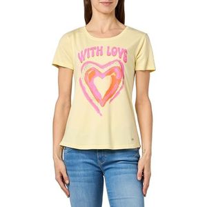 KEY LARGO Floyd Round T-shirt voor dames, Pastel Yellow (1418), L