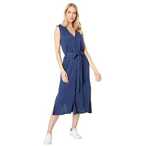 ECOALF Sunfloweralf jurk vrouw, Blauw Indigo, S