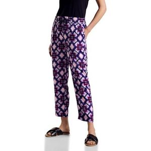 STREET ONE Viscose broek met print, Bellflower Lilac, 46W x 28L