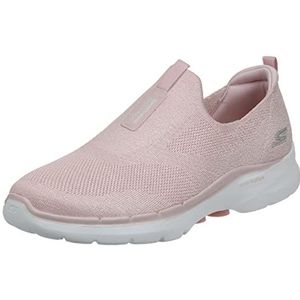 Skechers Go Walk 6 Glimmering Sneaker voor dames, Lt Roze Textiel Trim, 35.5 EU