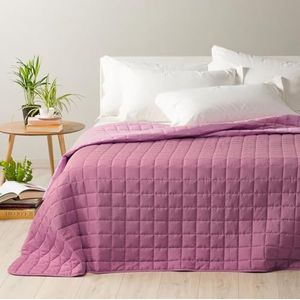 Caleffi - Sprei, gewatteerd, modern, eenkleurig, voor tweepersoonsbed, orchidee