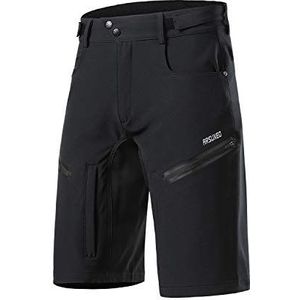 ARSUXEO Fietsbroek voor heren, losse pasvorm, fietsbroek met vochtafvoerende tailleband 2006, Zwart, XL