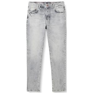 LTB Jeans Heren Jeans Reeves Slim van katoenmix Tapered Denim met gemiddelde taille in medium grijs, Normie Wash 54900, 34W / 30L