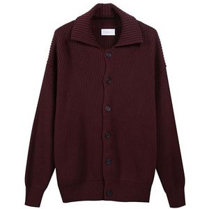 Diana Studio Jas met knopen van merinowol, heren, lange mouwen, casual fit, bordeaux, XL, bordeaux., XL-XXL