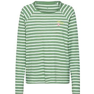 TOM TAILOR Dames Gestreept jersey shirt met lange mouwen 1016123, 21342 - Green Stripe, XS