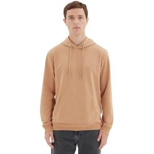 Trendyol Heren Capuchon Plain Regular Sweatshirt, camel, L