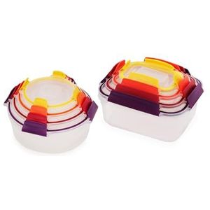 Joseph Joseph Nest Lock 8-delige Bewaardozen Set, Ruimtebesparend, Luchtdichte, Lekvrije Deksel, BPA-vrij, Verschillende Maten