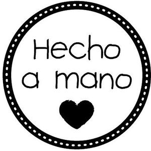 Artemio-afdichting met tekst Hecho Mano van hout