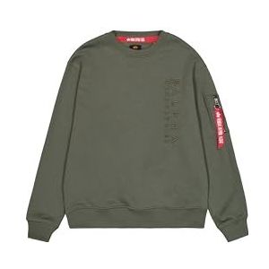 Alpha Industries - EMB - Sweater - Dark Olive - Normale Pasvorm