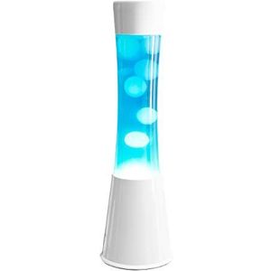 Fisura - Lavalamp. Lamp met ontspannend effect. Inclusief reservelamp. 11 cm x 11 cm x 39,5 cm. (Wit)