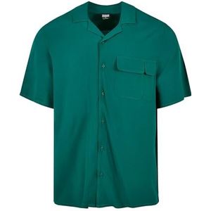 Urban Classics Heren Viscose Camp Shirt Hemd, Groen, 3XL