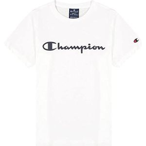 Champion Legacy American Classics-Logo S/S T-shirt voor kinderen en jongeren, Wit, 3-4 anni