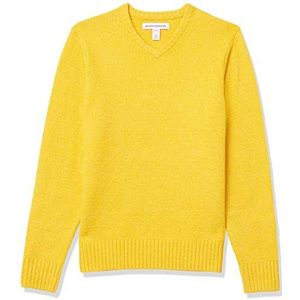 Amazon Essentials Sweater met V-hals voor heren, lange mouwen,Geel,S