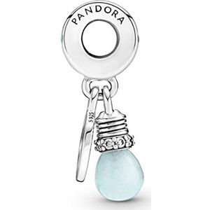 Pandora Moments Fluorescerende gloeilamp, dubbele bedelhanger van sterling zilver met zirkonia, compatibel met armbanden uit de Moments collectie