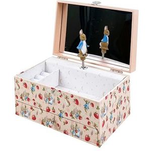 Trousselier - Peter Rabbit. Pierre Konijn - Sieraden Doos met Muziek - Ideaal Cadeau voor Meisjes - Gloeiend - Glow in the Night - Muziek Het Leven in Roze - Cadeau voor Verjaardag Geboorte Doop