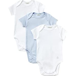 United Colors of Benetton 3 Body 3GI70B079 beddengoedset voor jongens en baby's, meerkleurig: wit-lichtblauw-wit 902, 68 jongens, Meerkleurig: wit - lichtblauw - wit 902