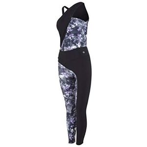 Ykile Bloom Jumpsuit voor dames, Zwarte print, XL