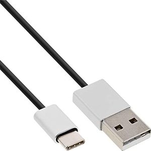 InLine 35835 USB 2.0 kabel, USB Type-C stekker op A-stekker, zwart/aluminium, flexibel, 5 m