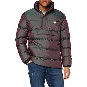 Urban Classics Heren Shimmering Pull Over Puffer Jacket Jacket, meerkleurig (Redwine Green 02272), L