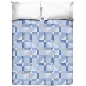 PENSIERI DELICATI Sprei voor tweepersoonsbed, 260 x 280 cm, eenpersoonsbed, 100% piqué-katoen, ideaal als sprei of sprei voor tweepersoonsbed, patroon Athene, lichtblauw, 100% Made in Italy