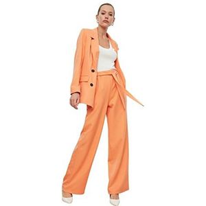 Trendyol Vrouwen hoge taille wijde pijpen broek met wijde pijpen, ORANJE, 66