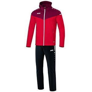 Jako Dames presentatiepak Champ 2.0 met capuchon, rood/wijnrood, 42, M9620