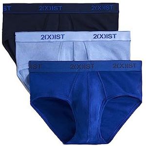 2(X) IST Heren Essential Cotton Contour Pouch Kort 3-pack Ondergoed (pak van 3), Navy/Kobalt/Porselein, M