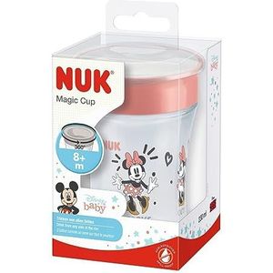 NUK Magic Cup drinkbeker | 8 maanden | 230 ml | lekvrije 360°-drinkrand | BPA-vrij | Disney Minnie Mouse | rood