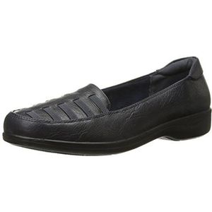 Easy Street Women's Genesis Flat, Navy Burnish, 10 M US