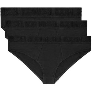 Diesel - Driepak Slips - Zwart - Katoen - Brede Tailleband Met Logo