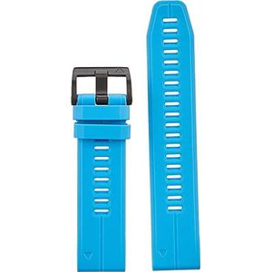 Garmin Quickfit Horlogeband, geventileerd koolstofgrijs titanium armband, 22 mm, Cyaan Blauw Silicone