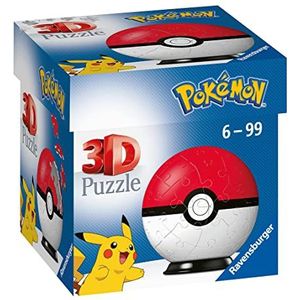 Ravensburger 3D Puzzle 11256,Pokémon Pokéballs - Pokéball Classic,Wit