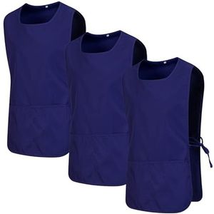 MISEMIYA - Verpakking van 3 stuks - reinigingsschort, laboratoriumuniform, kliniek, medische reiniging 3-3301, Paars 68, L