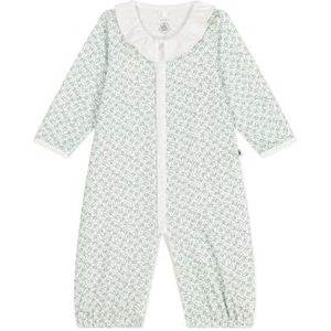 Petit Bateau Jumpsuit voor babymeisjes, wit/multico, 0-3 Maanden