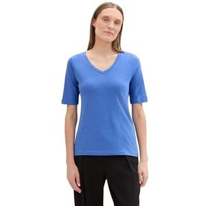 TOM TAILOR T-shirt voor dames, 10619 - Preppy Jean Blue, XL