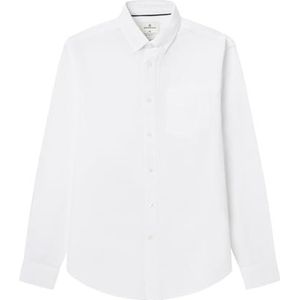 SPRINGFIELD Seersucker Icon Overhemd voor heren, standaard wit, S