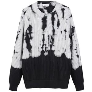 Diana Studio - Tye Dye ronde hals, zwart-grijs heren, wol, lange mouwen, maat XXL, regular fit, Meerkleurig., XXL/3XL