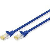 DIGITUS LAN kabel Cat 6A - 0.25m - RJ45 netwerkkabel - S/FTP afgeschermd - Compatibel met Cat-6 & Cat-7 - Blauw