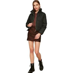 Trendyol Black Zipper Closure Opblaasbare jas voor dames, medium, Zwart, M