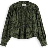 Scotch & Soda Pintuck Shirt met print, Ikat Veer Tijm U364, 60