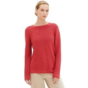 TOM TAILOR Basic gebreide trui voor dames van biologisch katoen, 11016 - Berry Red, XXL
