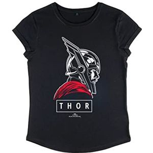 Marvel Thor Ragnarok - Thor Of Asgard Women's Rolled-sleeve Black XL