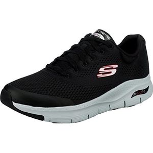 Skechers Arch Fit Sneaker voor heren, Zwart Textiel Synthetische Rode Trim, 40 EU