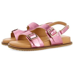 GIOSEPPO Anatomische sandalen van leer in fuchsia voor meisjes Naque, Fuchsia, 33 EU