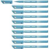 Fineliner met meeverende schrijfpunt - STABILO SENSOR F - fijn - 10 stuks - turquoise