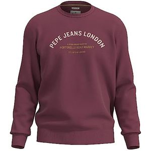 Pepe Jeans Medley Crew Sweatshirt voor heren, Rood (geplette bessen), S